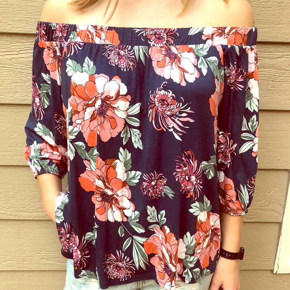 Flower Off the Shoulder Blouse